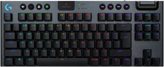 Logitech G915 X LIGHTSPEED TKL Mechanical Gaming Keyboard, Tactile Switches, Double-Shot PBT Keycaps, LIGHTSYNC RGB Backlighting, Tri-Mode Connectivity, US English Layout, Black