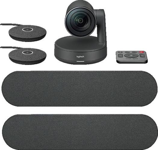Logitech Rally Plus Video Conferencing Kit – Includes 2 Rally Speakers and 2 Microphones, Supports up to 3840 x 2160 Resolution, SuperSpeed USB 3.0 Interface, Black Finish