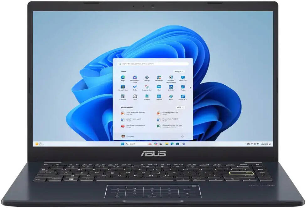 ASUS E410 14" FHD Laptop – Intel Celeron N4500 Processor, 4GB RAM, 64GB SSD, UMA Graphics, English Keyboard, Windows 11 Home (S Mode), Star Black | Model: E410KA-CL464