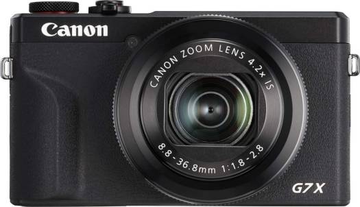 Canon PowerShot G7 X Mark III Digital 4K Vlogging Camera – Black, featuring Vertical 4K Video Recording, Wi-Fi & NFC Connectivity, and a 3.0-inch Tilting Touchscreen LCD.