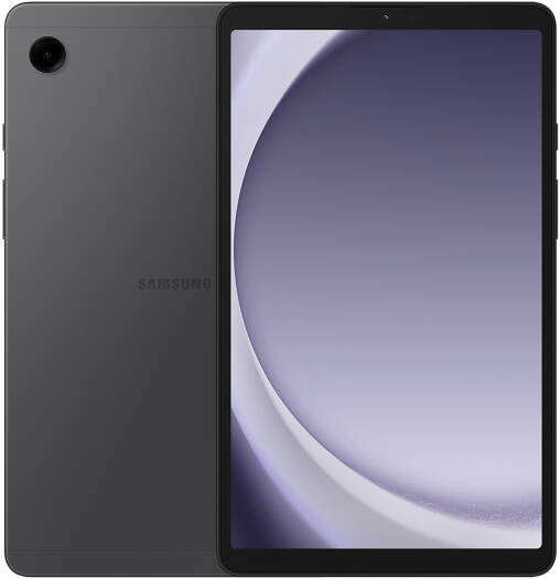 Samsung LTE Galaxy Tab A9 with an 8.7" WXGA+ 60Hz TFT display, Mediatek Helio G99 chipset, Mali-G57 MC2 GPU, 8GB RAM, 128GB storage, Android 13, and a 5100mAh battery. UAE variant in Graphite.