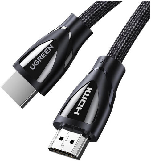 UGREEN HD140 HDMI 2.1 Cable, 1 meter in length, supports 8K@60Hz and 4K@120Hz with 48Gbps bandwidth. Features HDR10+, Dolby Vision, Dynamic HDR, and 3D video. Male-to-male design. Color: Black.