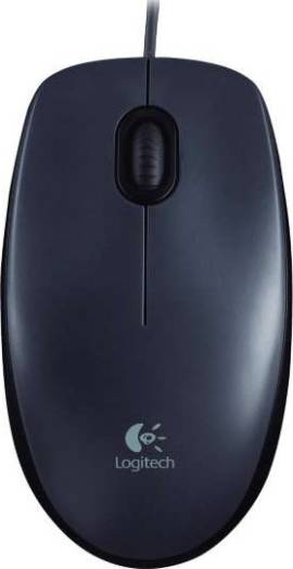 Logitech M90 Wired Mouse – ambidextrous design, 1000 DPI optical sensor, and sleek black finish.