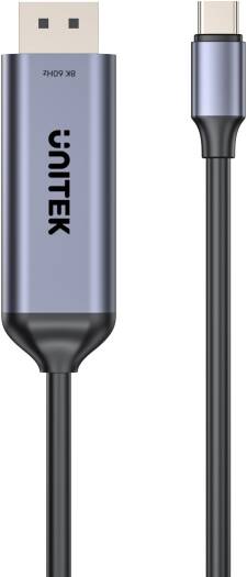 Unitek 8K USB-C to DisplayPort Bidirectional Cable delivers up to 8K@60Hz resolution with 48Gbps bandwidth, supporting HDCP and Dynamic HDR. Its plug-and-play design and space grey finish ensure smooth, high-quality display performance.
