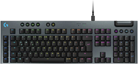 Logitech G915 X Wired Mechanical Gaming Keyboard, Tactile Switches, Double-Shot PBT Keycaps, LIGHTSYNC RGB Lighting, Wired Connection, US English Layout, Black