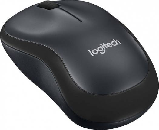 Logitech M220 Silent Wireless Mobile Mouse – sleek charcoal design with quiet-click functionality and wireless connectivity.