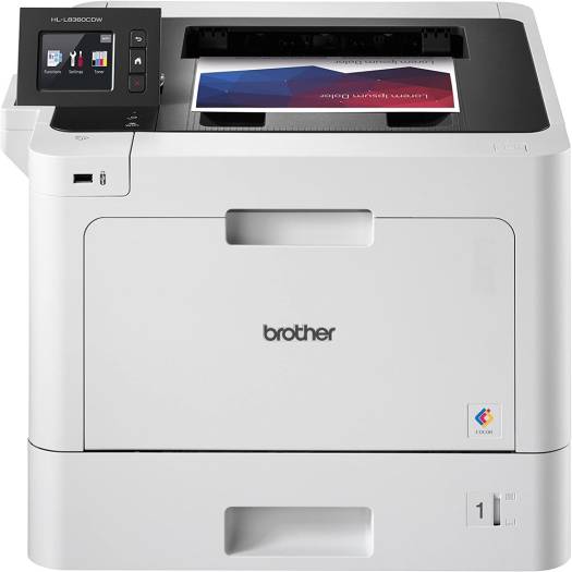 Brother HL-L8360CDW Color Laser Printer with 6.8 cm Color Touchscreen, 31 ppm Print Speed, Automatic Duplex and Booklet Printing, 300-Sheet Standard Paper Input, White and Black Finish