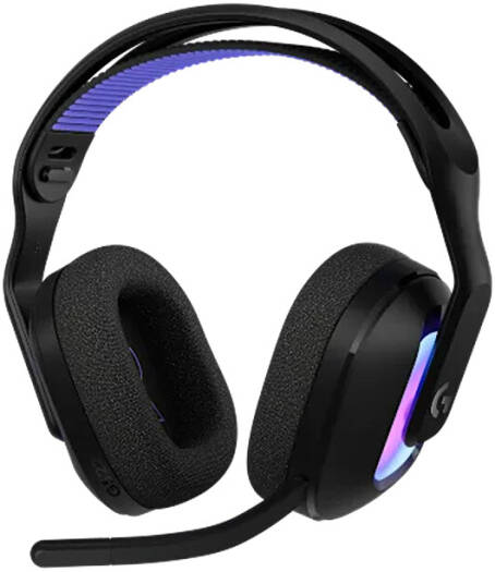 Logitech G522 LIGHTSPEED Wireless Gaming Headset in Black, featuring LIGHTSYNC RGB, a full-bandwidth microphone, advanced synchronized audio, and tri-connectivity via LIGHTSPEED, Bluetooth 5.3.