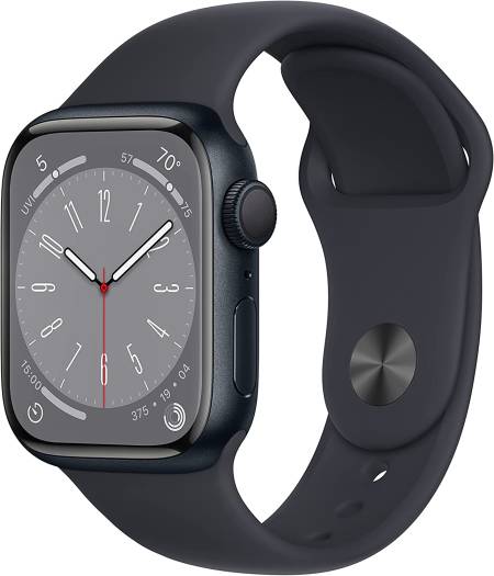 Apple Watch Series 8, GPS 45mm Midnight Aluminum Case with Midnight Sport Band, Regular