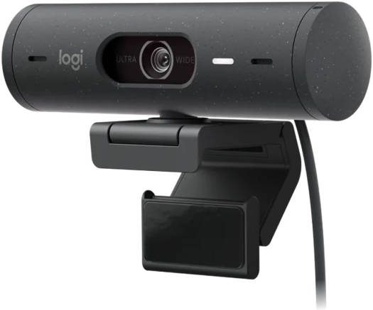 Logitech Brio 500 Full HD 1080p Webcam – Auto Light Correction, Show Mode, Dual Noise-Reducing Microphones, Privacy Cover, Compatible with Microsoft Teams, Google Meet, Zoom, USB-C Connectivity
