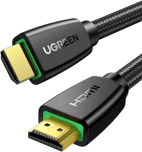 UGREEN HDMI-to-HDMI video cable, supporting 4K@60Hz UHD, 18Gbps transfer speed, multiple display modes, HDMI ARC, premium certified, 1.5m length, black.