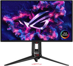 ASUS ROG Strix XG27ACDMS Gaming Monitor with 27" QD-OLED QHD display, 280Hz refresh rate, 0.03ms (GtG) response time, and support for NVIDIA G-Sync and AMD FreeSync Premium Pro.
