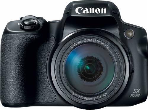 Canon PowerShot SX70 HS digital camera in black.