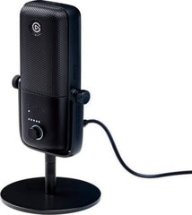 Elgato Wave 3 USB Microphone – features a 17 mm electret capsule, cardioid polar pattern, 24-bit resolution, 48/96 kHz sample rate, 20,000 Hz frequency response, USB-C connectivity, in black.