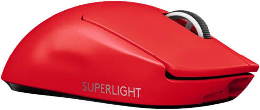 Logitech G Pro X Superlight Wireless Mouse – 2.4 GHz connection, 40 G acceleration, HERO sensor with up to 25,600 DPI, 70 hours of battery life, 5 programmable buttons, compatible with Windows and Mac, in red.