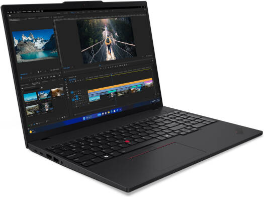 Lenovo ThinkPad T16 Gen 3 Laptop, featuring a 16" WUXGA IPS Touch Display, powered by an Intel Core Ultra 7 165U Processor, with 32GB RAM and 1TB SSD. Equipped with Intel Graphics, a Backlit English Keyboard, Windows 11 Pro, in Black