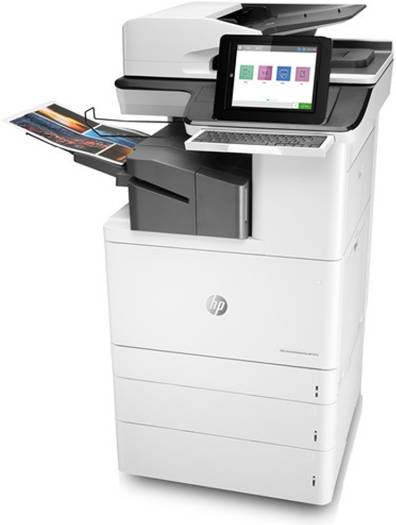 HP Color LaserJet Enterprise Flow MFP 776zs – Print, Scan, Copy, Fax; 9" touchscreen; 45ppm; 1200×1200 dpi; USB 2.0, Ethernet & Wi-Fi; White.