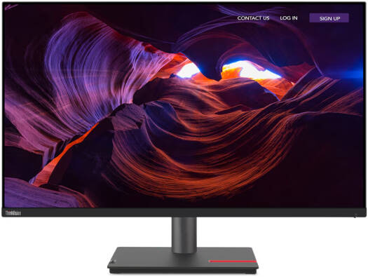 Lenovo ThinkVision P32p-30 32-inch IPS monitor with 4K UHD resolution, 60Hz refresh rate, 4ms (Extreme Mode) response time, 1.07 billion color support, in Raven Black.