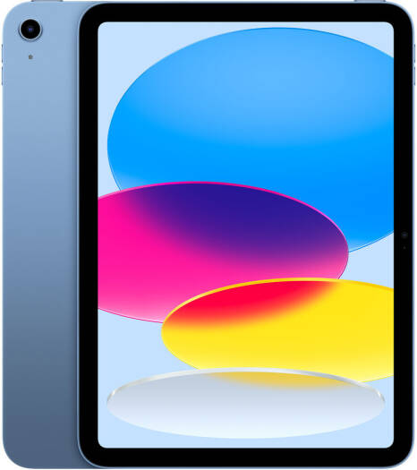 Apple iPad – 11" Liquid Retina display, A16 chip with 5-core CPU, 4-core GPU, and 16-core Neural Engine, 128GB storage, 12MP front and rear cameras, Touch ID, Wi-Fi, up to 10 hours of battery life, in Blue.