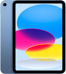 Apple iPad – 11" Liquid Retina display, A16 chip with 5-core CPU, 4-core GPU, and 16-core Neural Engine, 128GB storage, 12MP front and rear cameras, Touch ID, Wi-Fi, up to 10 hours of battery life, in Blue.