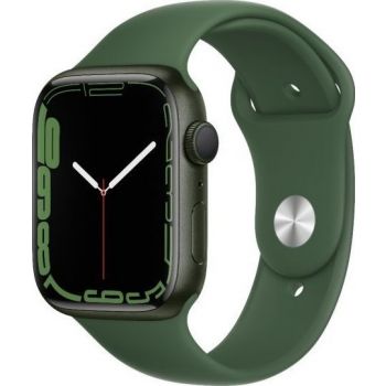 Apple Watch Series 7 GPS, 41mm aluminum case with clover green sport band