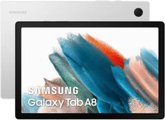 Samsung Galaxy Tab A8 – 10.5" 1920x1200 display, 4GB RAM, 64aGB storage, Wi-Fi connectivity, 8MP rear and 5MP front cameras, 7040mAh battery, in Silver.