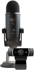 Logitech Blue Yeti USB Microphone + Logitech C922 Pro HD Webcam - Black
