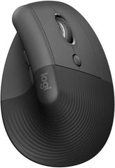 Logitech Lift Vertical Ergonomic Mouse – designed for business use with a vertical ergonomic shape, Logi Bolt USB receiver, 4000 DPI sensitivity, multi-OS compatibility, 10 m wireless range, 2-year battery life, quiet clicks, smart wheel, in graphite.