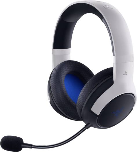 Razer Kaira HyperSpeed Wireless Gaming Headset for PlayStation 5, featuring TriForce 50mm Drivers, HyperClear Cardioid Microphone, Memory Foam Ear Cushions, Bluetooth Connectivity, up to 30 Hours Battery Life, White/Black