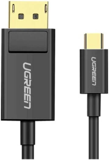UGREEN MM139 USB-C to DisplayPort cable, delivering 4K at 30Hz with audio and video support. Suitable for PCs, laptops, and TV monitors, featuring gold-plated connectors and a plug-and-play design. Length: 1.5m, black.