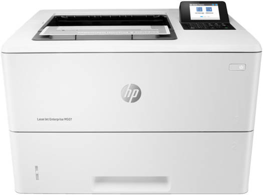 HP LaserJet Enterprise M507dn – Monochrome printer (Print only) with up to 43 ppm print speed, automatic duplex printing, 250-sheet output tray, network connectivity, White.