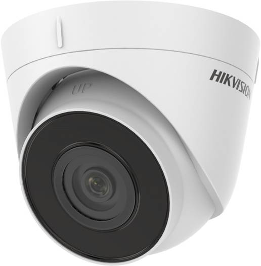 Hikvision DS-2CD1321G0E-I/ECO 2MP fixed turret IP camera with a 2.8mm lens, up to 30m IR range, H.265+ compression, 3D DNR technology, and IP67-rated water and dust protection (white).
