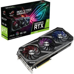ASUS ROG Strix GeForce RTX 3080 Gaming OC LHR Graphics Card featuring 12GB GDDR6X (384-bit), 1890 MHz boost clock, 8960 CUDA cores, 19 Gbps memory speed, 2.9-slot design, PCIe 4.0 support, and OpenGL 4.6 compatibility.