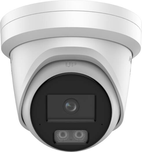 Hikvision 4MP Smart Hybrid Light ColorVu Fixed Turret Network Camera featuring a 1/1.8" progressive scan CMOS sensor, 2.8mm fixed lens, and F1.0 aperture.