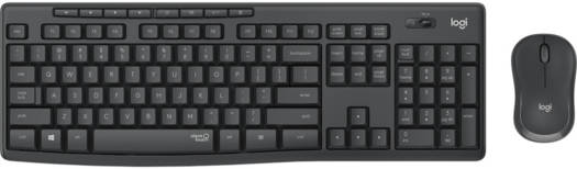 Logitech MK295 Silent Wireless Keyboard and Mouse Combo, 2.4GHz Wireless with Nano USB Receiver, 10m Range, SilentTouch Technology, English/Arabic QWERTY Layout, Graphite