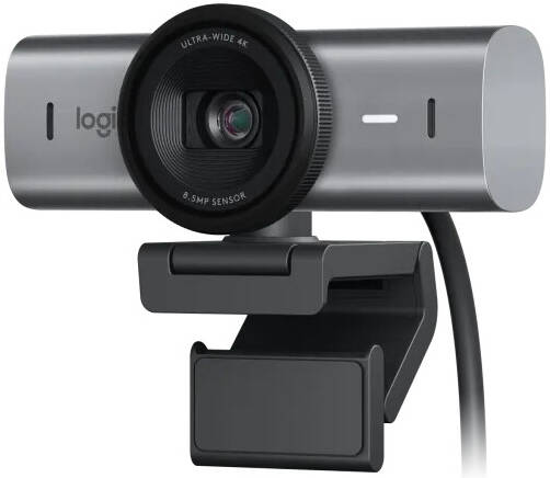 Logitech MX Brio 705 Business Webcam – 4K Video Quality, RightSight Auto-Framing, Show Mode, Dual Beamforming Microphones, Built-In Privacy Shutter, USB-C Connectivity, 1.5 m Cable, Gray Finish