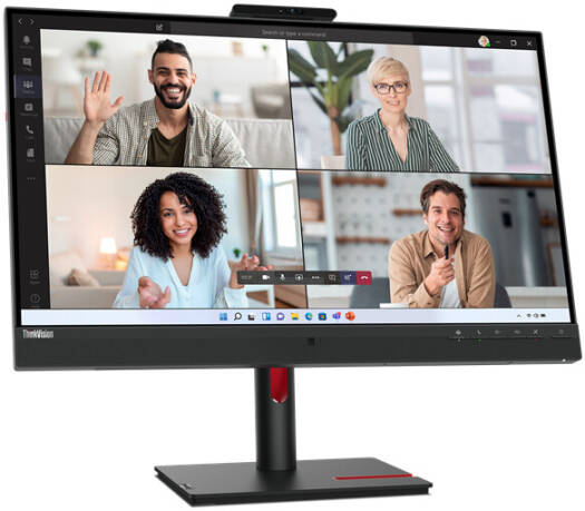 Lenovo ThinkVision T27hv-30 27-inch IPS monitor with QHD resolution, 75Hz refresh rate, 4ms (Extreme Mode) response time, 16.7 million color support, dual 5W built-in speakers, in black.
