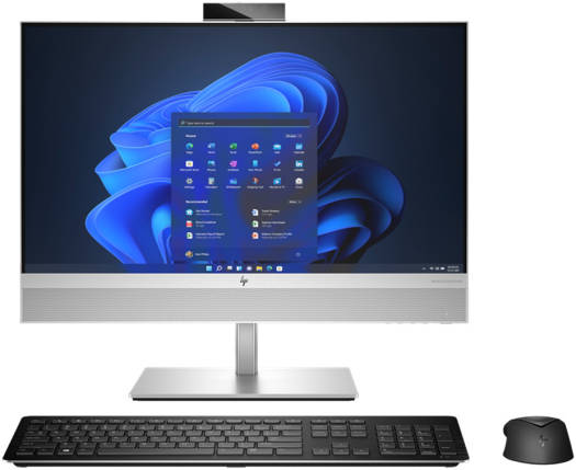 HP EliteOne 840 G9 All-in-One Desktop PC – 23.8" Full HD IPS Display, Intel Core i7-12700 Processor, 16GB RAM, 512GB SSD, Intel UHD Graphics 770, HP 655 Wireless English Keyboard & Mouse, Windows 11, Silver | Model: 5V9K2EA#BH5