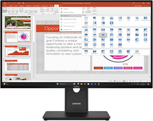 Lenovo ThinkVision T27-40 27-inch IPS monitor with FHD resolution, 120Hz refresh rate, 4ms (Extreme Mode) response time, 2mm side bezels, in Eclipse Black.