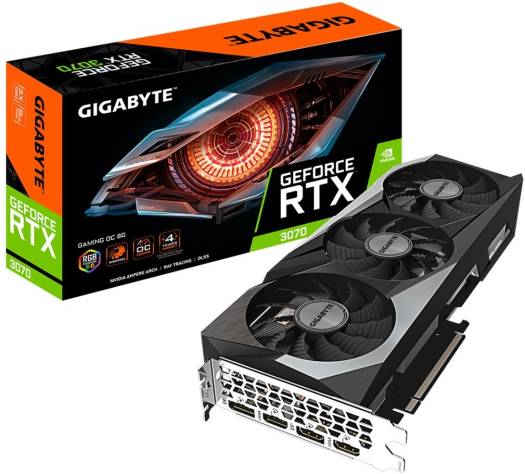 GIGABYTE GeForce RTX 5070 EAGLE OC ICE SFF Graphics Card with 12GB GDDR7 192-bit memory, 2587 MHz boost clock, 28 Gbps memory speed, 6,144 CUDA cores, and PCI Express 5.0 interface.