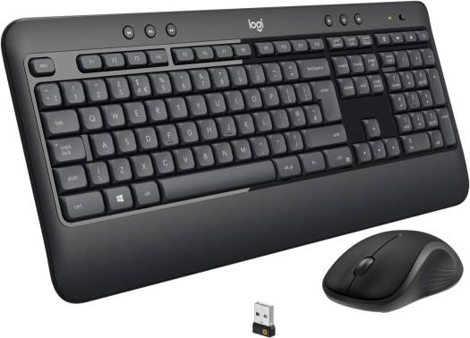 Logitech MK540 Advanced Wireless Keyboard and Mouse Combo, 2.4GHz Connection with Unifying USB Receiver, Full-Size English Keyboard with Multimedia Hotkeys, Wireless Mouse, Up to 3-Year Battery Life, Compatible with PC and Laptop