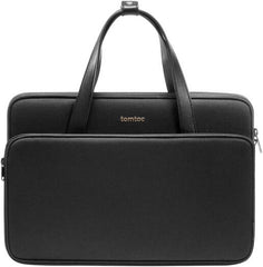 Her-H22 Laptop Shoulder Bag – CornerArmor Technology, Spacious and Organized Storage, Soft Leather Handle, Smart Luggage Strap, YKK Zipper, Water-Repellent Surface – Black