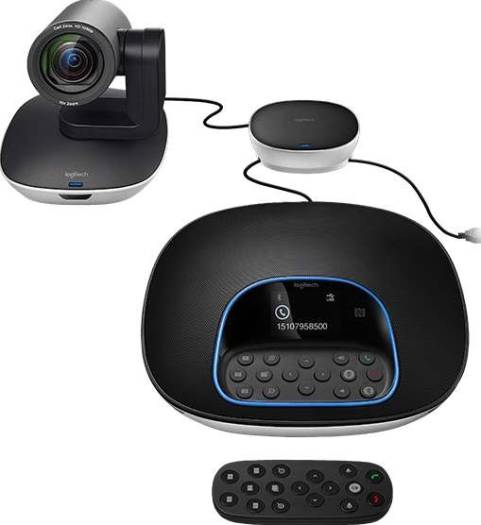 Logitech GROUP Video Conferencing System – Motorized Pan/Tilt/Zoom, 10x HD Zoom, 90° Diagonal Field of View, 8.5 m IR Range, Full HD 1080p at 30fps, with Autofocus