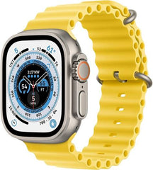 Apple Watch Ultra with GPS + Cellular, 49mm titanium case, yellow Ocean band (S/M), customizable Action Button, and up to 36 hours of battery life