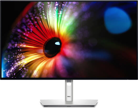 Dell U2724D UltraSharp 27" Monitor with IPS Black QHD display, 120Hz refresh rate, 5ms fast response time, ComfortView Plus, anti-glare coating, 1.07 billion colors, and 3H hardness — Silver.