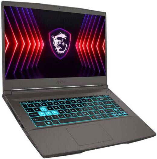MSI Thin 15 B13UC Gaming Laptop — 15.6" FHD IPS 144 Hz display, Intel Core i5-13420H, 8 GB RAM, 512 GB SSD, NVIDIA GeForce RTX 3050 4 GB, English keyboard, Windows 11, Grey.