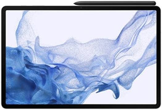 Samsung Galaxy Tab S8 Plus – 12.4" Super AMOLED display, 8GB RAM, 128GB storage, Wi-Fi and 5G connectivity, Snapdragon 8 2.99 GHz processor, 13MP + 6MP rear and 12MP front cameras, 10,090mAh battery, ME version, in Silver.