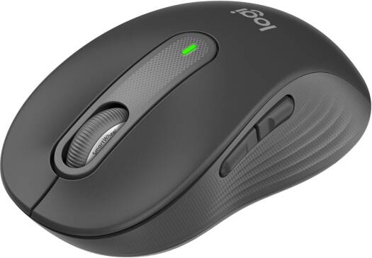Logitech Signature M650 Wireless Mouse – offers Bluetooth and USB connectivity, up to 2000 DPI with advanced optical tracking, 5 buttons, SilentTouch technology for quiet clicks, in graphite.