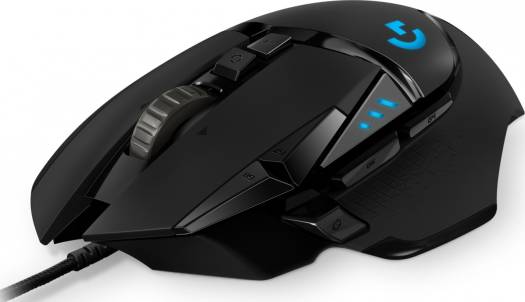 Logitech G502 HERO Gaming Mouse with HERO sensor, 16,000 DPI, RGB lighting, 11 programmable buttons, and 5 adjustable weights for custom balance.