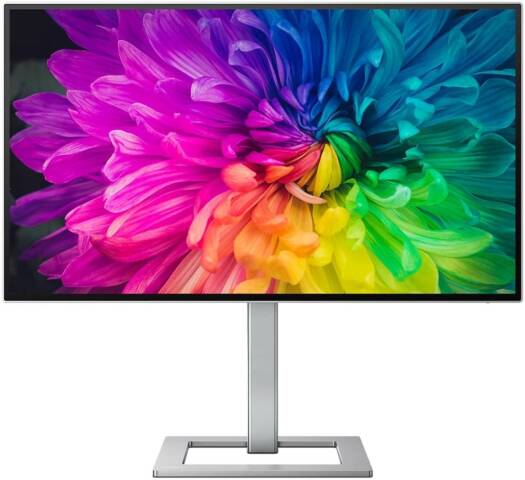 Philips 27E2F7903 Graphic Monitor – Silver, featuring a 27" 4K UHD IPS display, 60Hz refresh rate, 4ms (GtG) response time, SmartErgoBase, LowBlue Mode, flicker-free technology, and DisplayHDR 400 support.